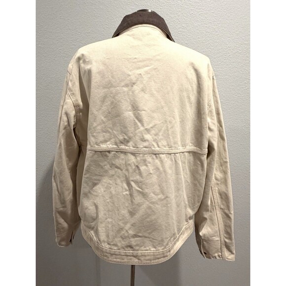 ZARA Men Paint Splatter Denim Jacket Contrast Collar Medium Oyster White - Picture 10 of 16